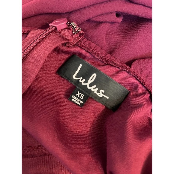 Lulu's Forevermore Burgundy Skater Dress Extra Small - Picture 5 of 7